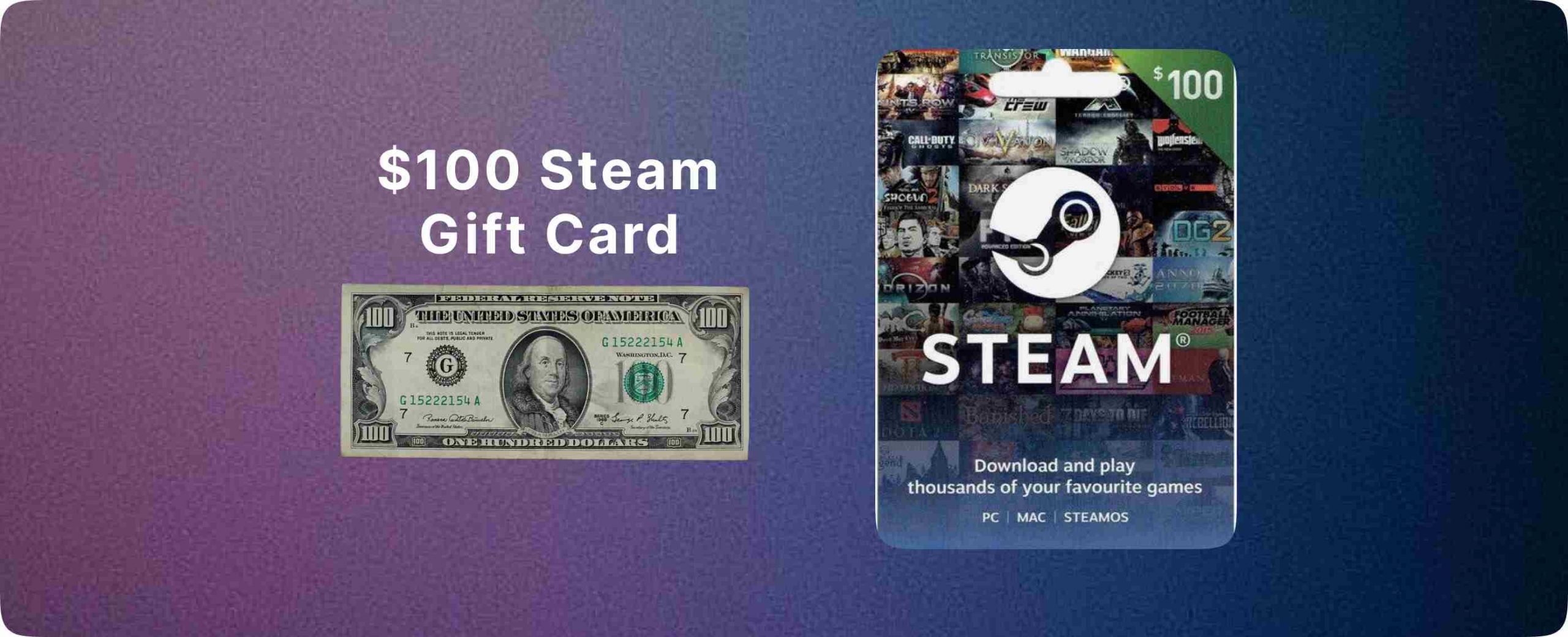100 Steam gift card in Nigeria typically falls between ₦110,000 and ₦150,000,